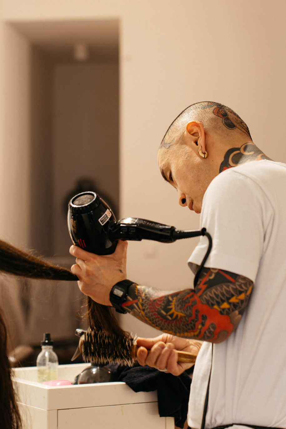 Stylist at work in the salon
