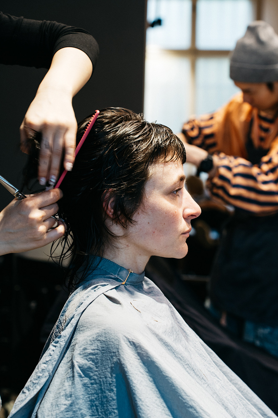 Hairstyling session